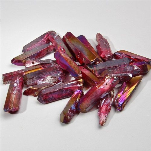 Perles En Cristal De Quartz Rouge Brut, 40mm, 10 Pièces, Fil De Perle, Pendentif De Collier, Fabrication Artisanale, Diy