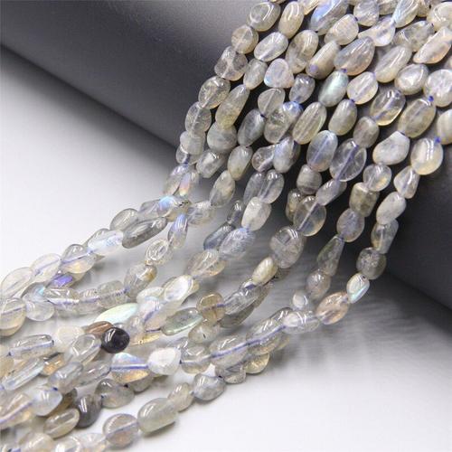 Perles En Pierre Labradorite Naturelle, Irrégulières, En Forme De Pierre Flash, Amples, Authentiques, Pour Bijoux, Bracelet, 15 Pouces