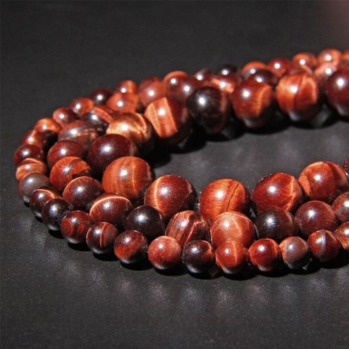 Perles En ¿Il De Tigre Rouge, Pierre Naturelle, Jaune, Orange, Rond, Lisse, Fil De 15 Pouces, Taille Au Choix De 6, 8, 10, 12mm, Pour La Fabrication De Bijoux, Bracelet, Bricolage