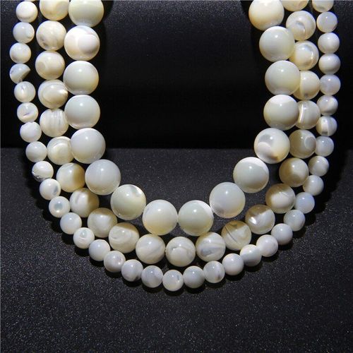 Perles Rondes En Nacre Blanche Naturelle, 6 12mm, Pour La Fabrication De Bijoux, Bracelet Et Collier, 15 Pouces