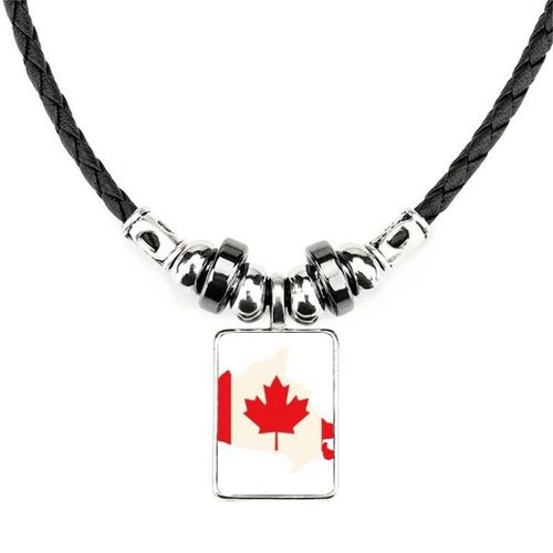 Collier En Érable Rouge, Symbole Du Canada, Bijou, Cordon En Cuir, Pendentif
