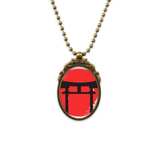 Collier Avec Pendentif En Perles, Bijou Ancien, Sanctuaire Du Japon Torii, Vintage, Porte Clés