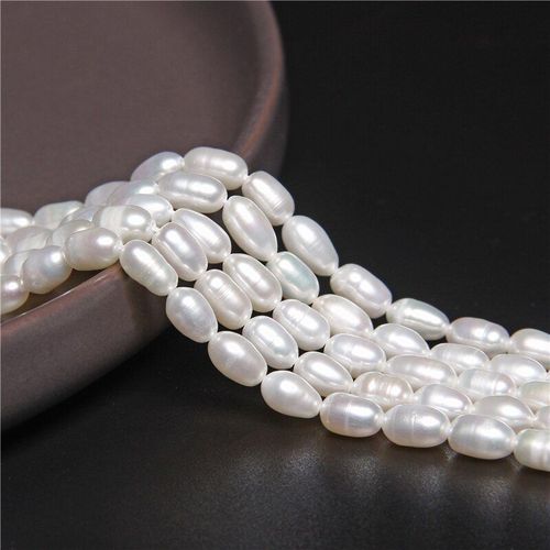 Perles En Forme De Riz Pour Femmes, Couleur Blanche Naturelle, 5mm, Perle D'eau Douce, Pour La Fabrication De Bijoux, Bricolage, Bracelet, Collier, Boucles D'oreilles, Brin De 14 Pouces