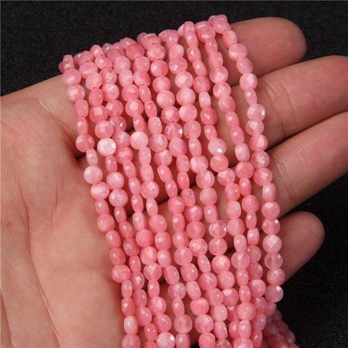 Pierre D'aventurine Jades Jaspers À Facettes Naturelles, Section De Pierre, Perle Plate Ronde Pour La Fabrication De Bijoux, Accessoires De Bracelet Diy 38cm