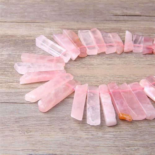 Perles En Quartz Rose, Cristal Naturel, Pendentif Pour Collier, Fabrication D'énergie De Guérison, Pierre Chakra, Décor De Mariage, Diy