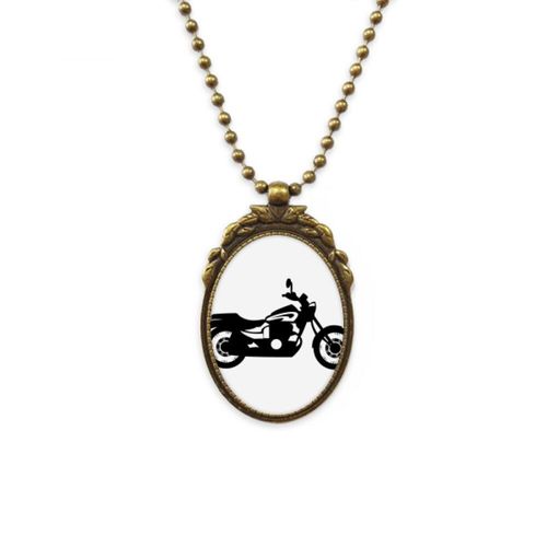 Collier Antique Avec Illustration De Moto Mécanique Noire, Pendentif Perle Vintage, Porte Clés
