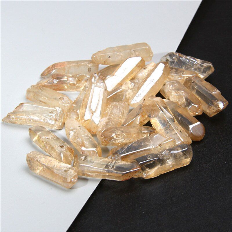 Perles En Quartz Naturel Multicolore, Bâton Brut Arc En Ciel, Pointe De Rêve, Accessoires De Bijoux Pour Collier Épingle À Cheveux, Bricolage De Mariage 