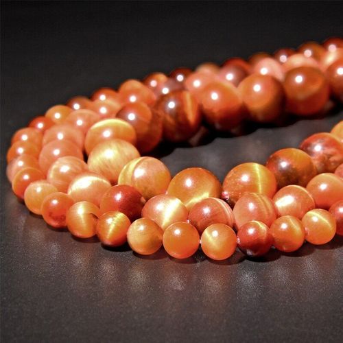 Perles En Pierre Naturelle ¿Il De Tigre Pour Fabrication De Bijoux, Perles Rondes Lisses, Jaune, Orange, Fil De 15 Pouces, Taille Au Choix De 6, 8, 10, 12mm, Bracelet, Bricolage