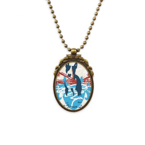 Porte Clé Avec Des Graffitis De Rue, Collier Antique Avec Des Motifs D'illustration D'art Rouge Et Bleu, Pendentif De Perle Vintage