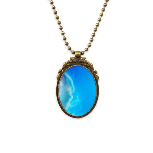 Collier Antique Avec Étoiles, Bleu, Jaune, Ciel Nuit Foncée, Pendentif De Perle Vintage, Porte Clés