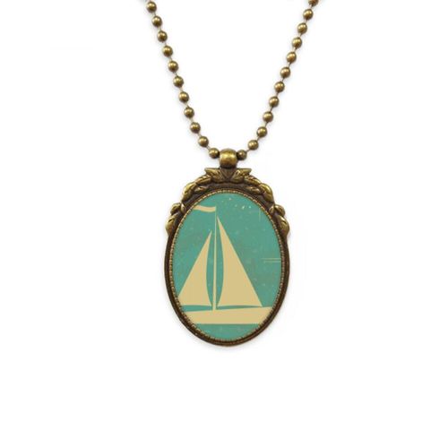 Collier Antique À Motif Bleu, Illustration De Voile Sportive, Pendentif De Perle Vintage, Porte Clés