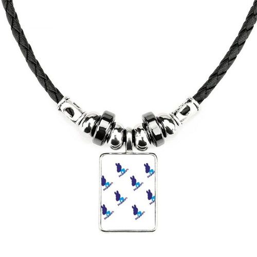Collier Avec Le Personnage De Joe De La Ligue Américaine, Bijou À Répétition Bleu, Couple, Pendentif, Corde En Cuir