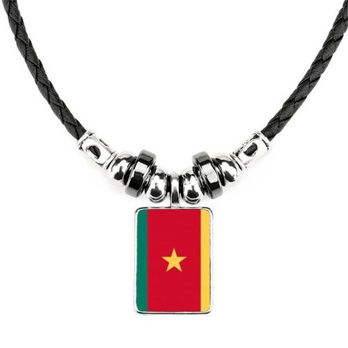 Collier Avec Drapeau National Du Qatar, Pays D'afrique, Bijoux, Couple, Pendentif, Corde En Cuir