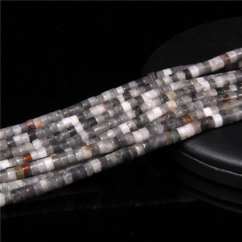 Jades Gris En Vrac, Perle D'espacement Naturelle 2x4mm, Forme De Colonne, Accessoires De Bijoux, Bracelet, Collier, Boucles D'oreilles, Diy, Vente En Gros, 15.5 Pouces