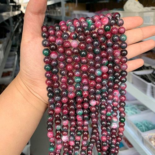 Pierre Naturelle Rouge Calcédoine Jades, Perles Rondes Amples D'espacement 6mm 8mm 10mm Pour La Fabrication De Bijoux De Bracelet
