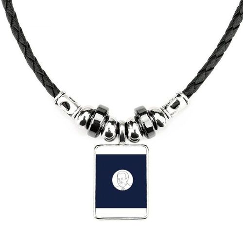 Collier Avec Drapeau Bleu Du Président Des États Unis Joe, Bijou Avec Couple Et Pendentif En Cuir