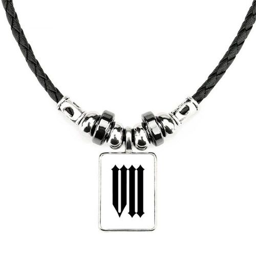 Collier Avec Chiffres Romains En Cuir Noir, Bijoux, Pendentif Avec Corde, Couple