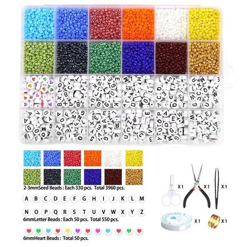 Kit De Perles En Verre 2 3mm, Boîte De Perles En Verre, Tchèque, A Z, Alphabet, Lettres, Pour Bricolage, Bracelets, Bagues, Nom, Accessoires De Bijoux