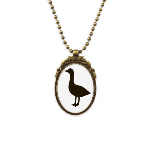 Collier Avec Pendentif En Forme D'oie Noire, Chaîne Avec Des Animaux Mignons, Antique, Vintage, Perle, Porte Clés