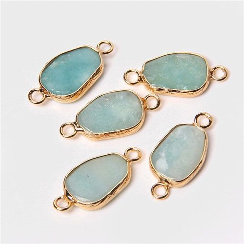 Colliers En Améthyste, Pendentifs En Cristal, Pierres Précieuses Naturelles, Connecteur Quartz, Lapis Lazuli, ¿Il De Tigre, Chakra, Bijoux Reiki, 2 Pièces
