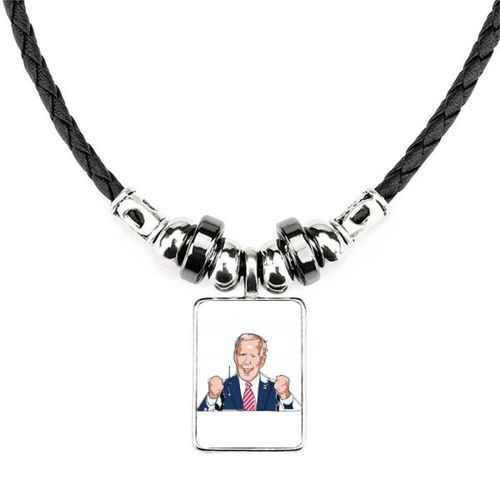 Collier Et Pendentif En Cuir Avec Cordon De Serrage, Pour Stimuler La Conférence Du Président Américain Et Des États Unis