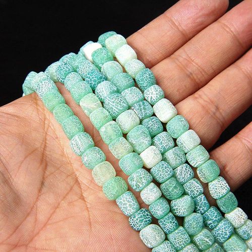 Perles En Pierre Naturelle, Carrées, Veines De Dragon Vertes, Agates, Amples, Pour Bricolage, Fabrication De Bijoux, Bracelet, Collier, Boucles D'oreilles, 15 Pouces