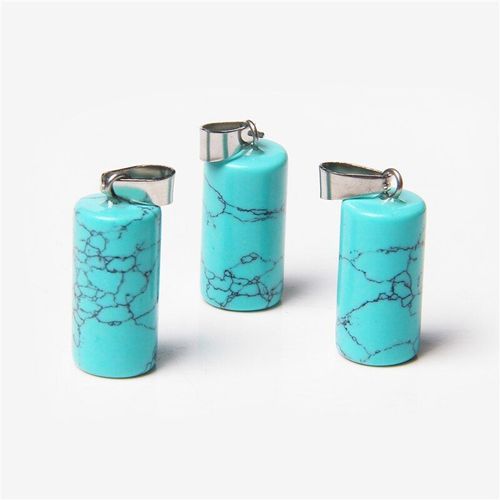 Pendentifs En Pierre Naturelle Colorée En Forme De Cylindre, Accessoires Pour La Fabrication De Bijoux, Boucles D'oreilles, Cadeau De Couple, Collier À Faire Soi Même