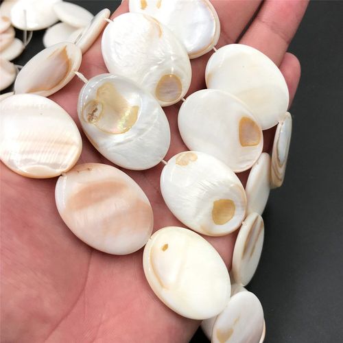 Perles Ovales En Nacre Pour La Fabrication De Bijoux, Breloques, Bracelets, Boucles D'oreilles, Diy
