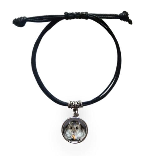 Bracelet En Cuir Et Corde Pour Animal De Compagnie, Animal, Hamster, Rat, Mignon, Bijoux Noirs