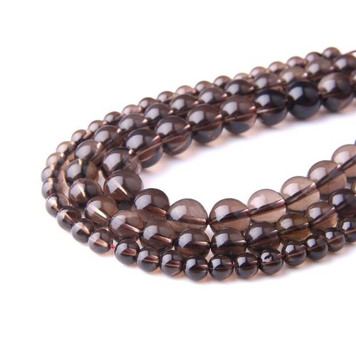 Perles De Quartz Noir En Vrac, En Pierre Naturelle, Fil Lisse Et Poli, 15 Pouces, Pour La Fabrication De Bijoux Et De Bracelets, Bricolage