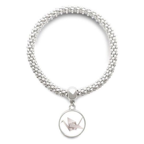Bracelet Rond En Argent Avec Pendentif Géométrique, Origami, Motif De Grue Abstrait, Chaîne De Bijoux