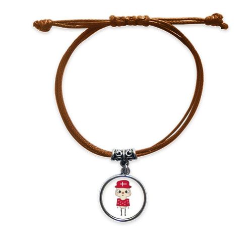 Bracelet En Cuir Marron, Pays Du Danemark, Europe, Drapeau, Bijoux, Cadeaux