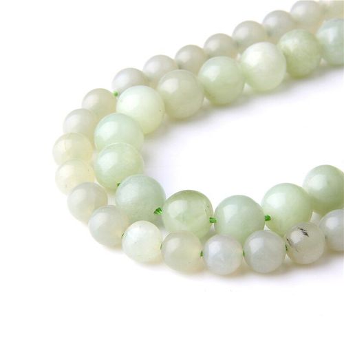 Perles De Jades Vertes Rondes En Pierre Naturelle, Pour La Fabrication De Bijoux, Bracelet Et Collier, Diy, 6/8/10mm, Brin 15