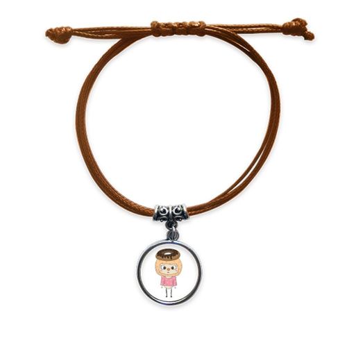 Bracelet En Cuir Marron Pour Petit Déjeuner, Beignet, Chocolat, Doux, Bijoux, Cadeau