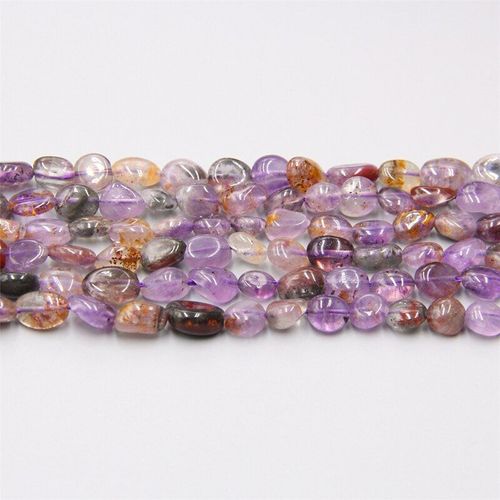 Perles En Cristal Polies Irrégulières Pour La Fabrication De Bijoux, 15 '', Quartz Violet, Fantôme, Pierre Naturelle, Pour La Fabrication De Colliers