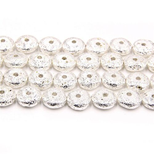 Perles De Pièces De Monnaie En Pierre De Lave, Couleur Or Argenté, En Vrac, Pour La Fabrication De Bijoux, Accessoires De Bracelet À Faire Soi Même