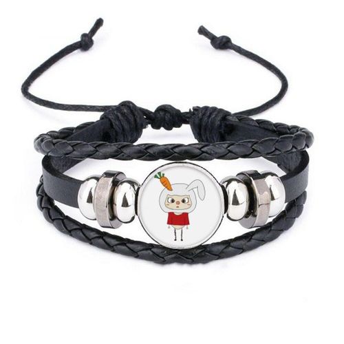 Bracelet Tressé En Cuir Tissé, Animal Hare Nature, Carotte Blanche, Corde