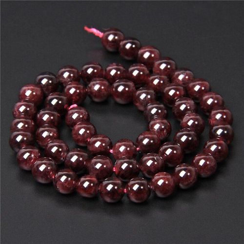 Perles De Grenat Naturel Rouge Foncé, Pierres Rondes Et Polies Pour La Fabrication De Bijoux, Bracelets, Diy, 6mm, 8mm, 10mm