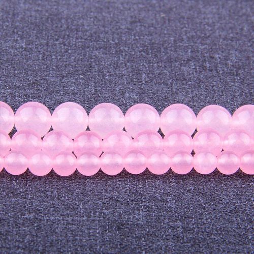 Perles De Calcédoine Rose En Pierre Naturelle D'agat, Perles Rondes Lisses, Bricolage, Perles Amples Pour La Fabrication De Bijoux, Bracelet En Quartz Rose