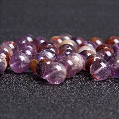 Perles Rondes En Quartz Rutilé Violet, 6, 8, 10mm, Pour La Fabrication De Bijoux, Bracelets, Colliers, Diy
