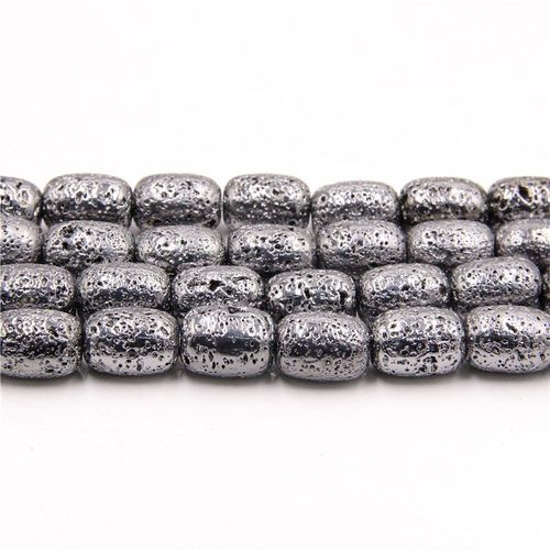 Perles En Pierre De Lave Noire, Cylindre De Pierres Volcaniques, Hématite Pour Bracelet 11mm 16mm, Fabrication De Collier, Accessoires De Bricolage, Vente En Gros