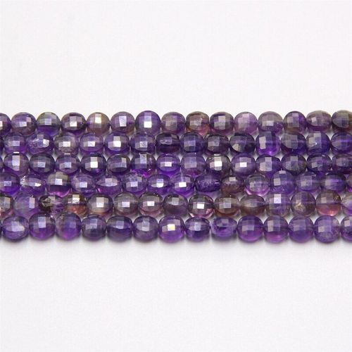 Perles D'améthyste Naturelles À Facettes, En Quartz Violet, Rondes En Pierre, Amples, Pour La Fabrication De Bijoux Et Bracelets, Diy