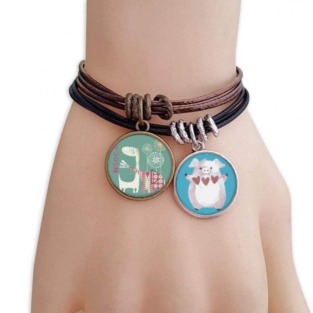 Bracelet Vert, Girafe, Éléphant, Windl, Corde, Cochon, C¿Ur, Ensemble D'amour