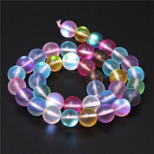 Perles Rondes Colorées En Pierre De Lune, Mates, En Vrac, Couleur Café, Pierres Précieuses Brillantes, Pour La Fabrication De Bijoux, Bracelets Et Colliers