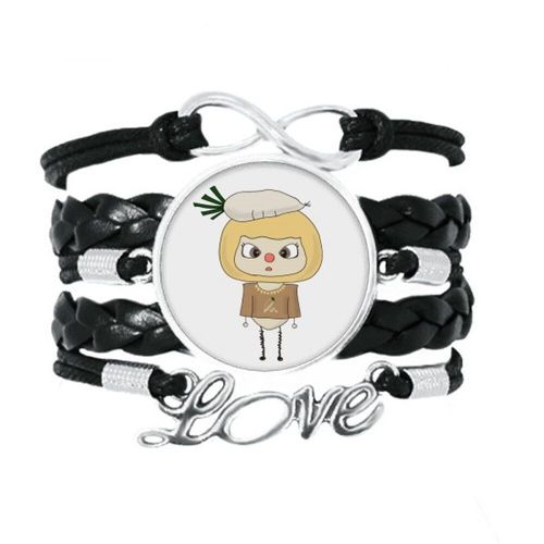 Bracelet En Radis Végétal Blanc, Accessoire En Cuir Torsadé, Corde À Tricoter