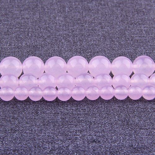 Perles D'agate Rose En Pierre De Jades, Calcédoine Naturelle, Rondes Et Amples, Pour La Fabrication De Bijoux, Collier, Bracelet, Bricolage, 5 Pouces, 6, 8, 10, 12mm