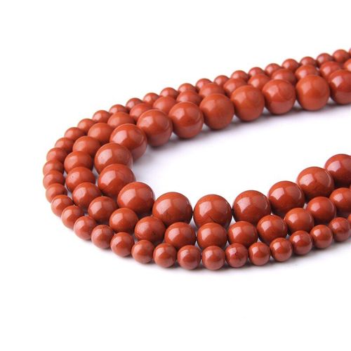 Perles En Pierre Rouge Naturelle, Jaspe, Taille 6, 8, 10mm, Pour La Fabrication De Bijoux, Bracelet, Collier, Bricolage, 15 Pouces