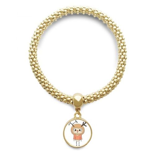 Bracelet Avec Pendentif En Forme De Cerf, Accessoire Pour La Main, Chaîne Dorée Marron