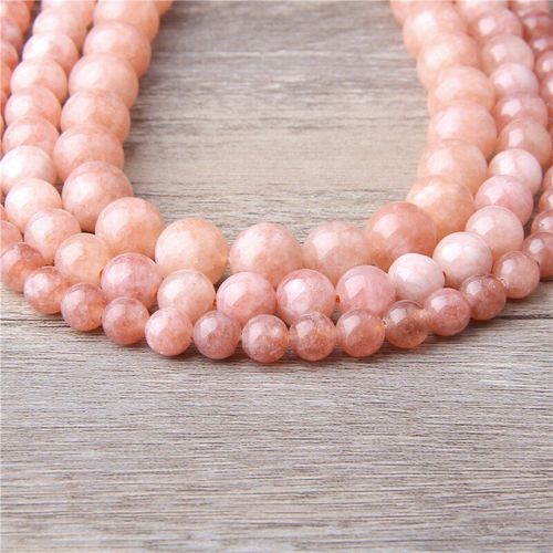 Perles En Pierre Naturelle, Couleur Champagne, Angélite, Calcédoine, Perles Rondes En Vrac Pour La Fabrication De Bijoux, Collier, Bracelet, Bricolage, 15 Pouces
