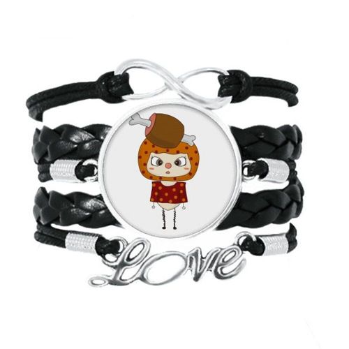 Bracelet En Cuir Et Os Gras, Accessoire D'amour, En Corde À Tricoter Torsadé